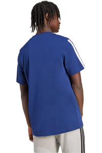 adidas camiseta manga corta hombre MEN 3-STRIPES AZUL vista trasera