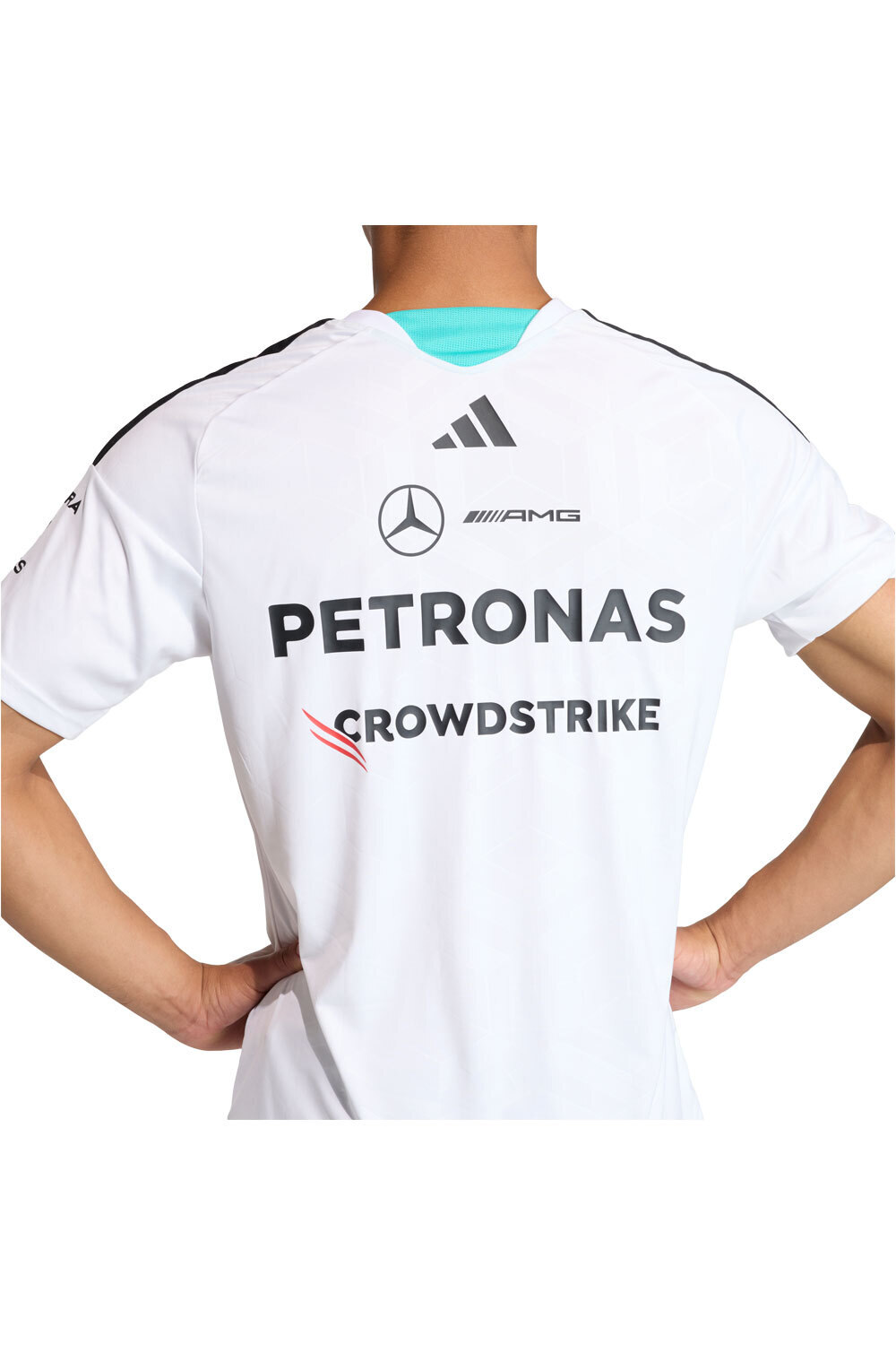 adidas camiseta manga corta hombre MERCEDES - AMG PETRONAS FORMULA 1 TEAM DRIVER BLANCO vista detalle