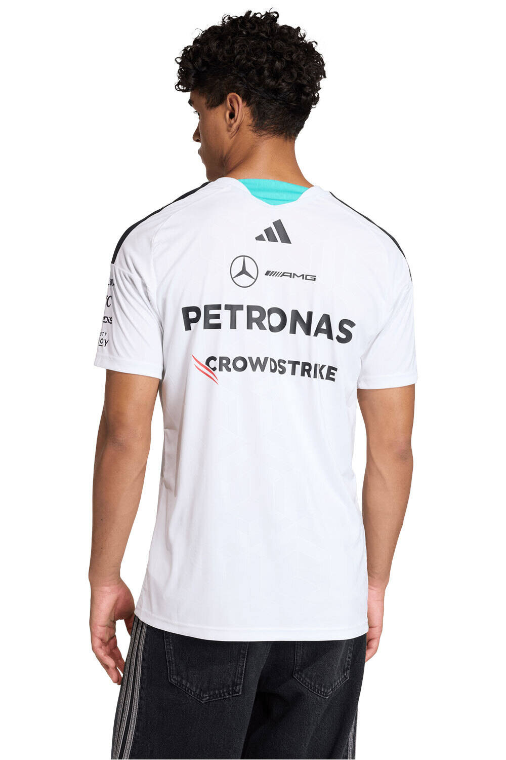 adidas camiseta manga corta hombre MERCEDES - AMG PETRONAS FORMULA 1 TEAM DRIVER BLANCO vista trasera