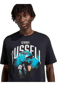adidas camiseta manga corta hombre MERCEDES - AMG PETRONAS FORMULA 1 TEAM GEORGE RUSSELL GRAPHIC NEGRO vista detalle