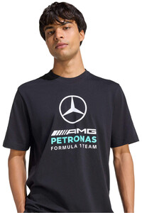 adidas camiseta manga corta hombre MERCEDES-AMG PETRONAS FORMULA 1 TEAM DNA GRAPHIC NEGRO vista detalle