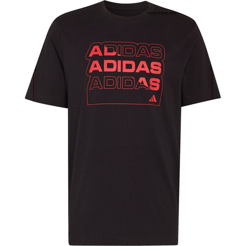 adidas camiseta manga corta hombre MULTI LINEAR NEGRO