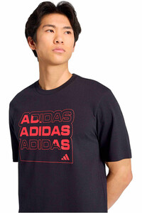 adidas camiseta manga corta hombre MULTI LINEAR NEGRO vista detalle