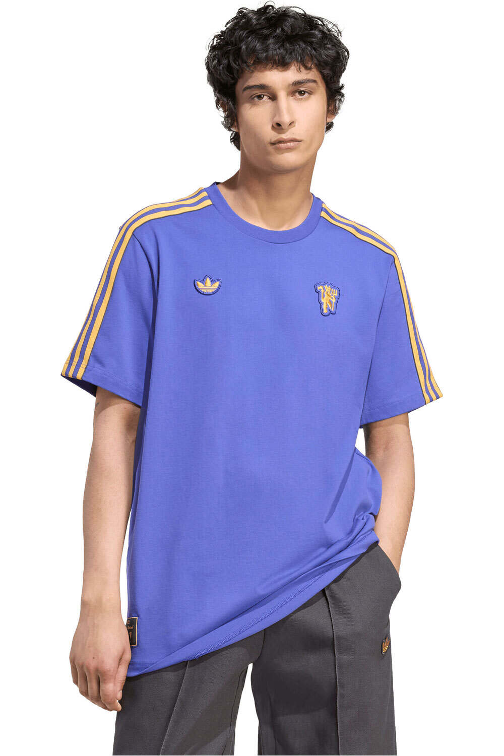 adidas camiseta manga corta hombre ORIGINALS MANCHESTER UNITED TERRACE ICON AZUL vista frontal