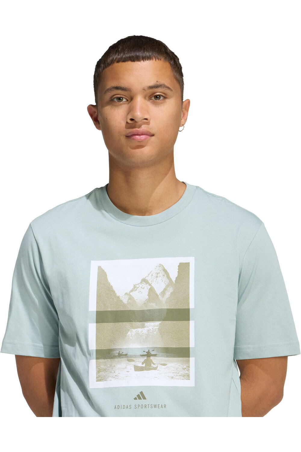 adidas camiseta manga corta hombre OUTDOOR KAYAKING GRAPHIC AZUL vista detalle