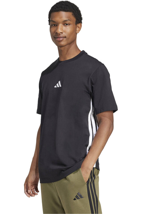 adidas camiseta manga corta hombre SPORTSWEAR 3 STRIPES NEGRO