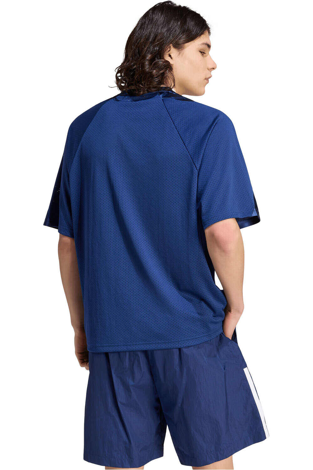 adidas camiseta manga corta hombre STADIUM AZUL vista trasera