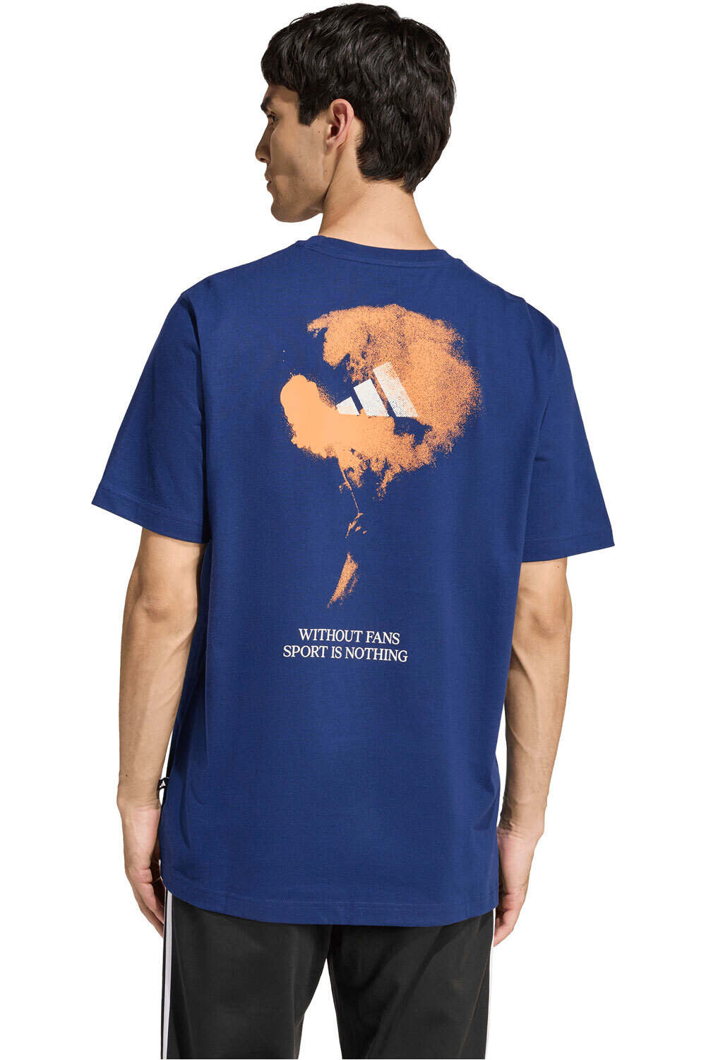 adidas camiseta manga corta hombre STADIUM FLARE AZUL vista trasera