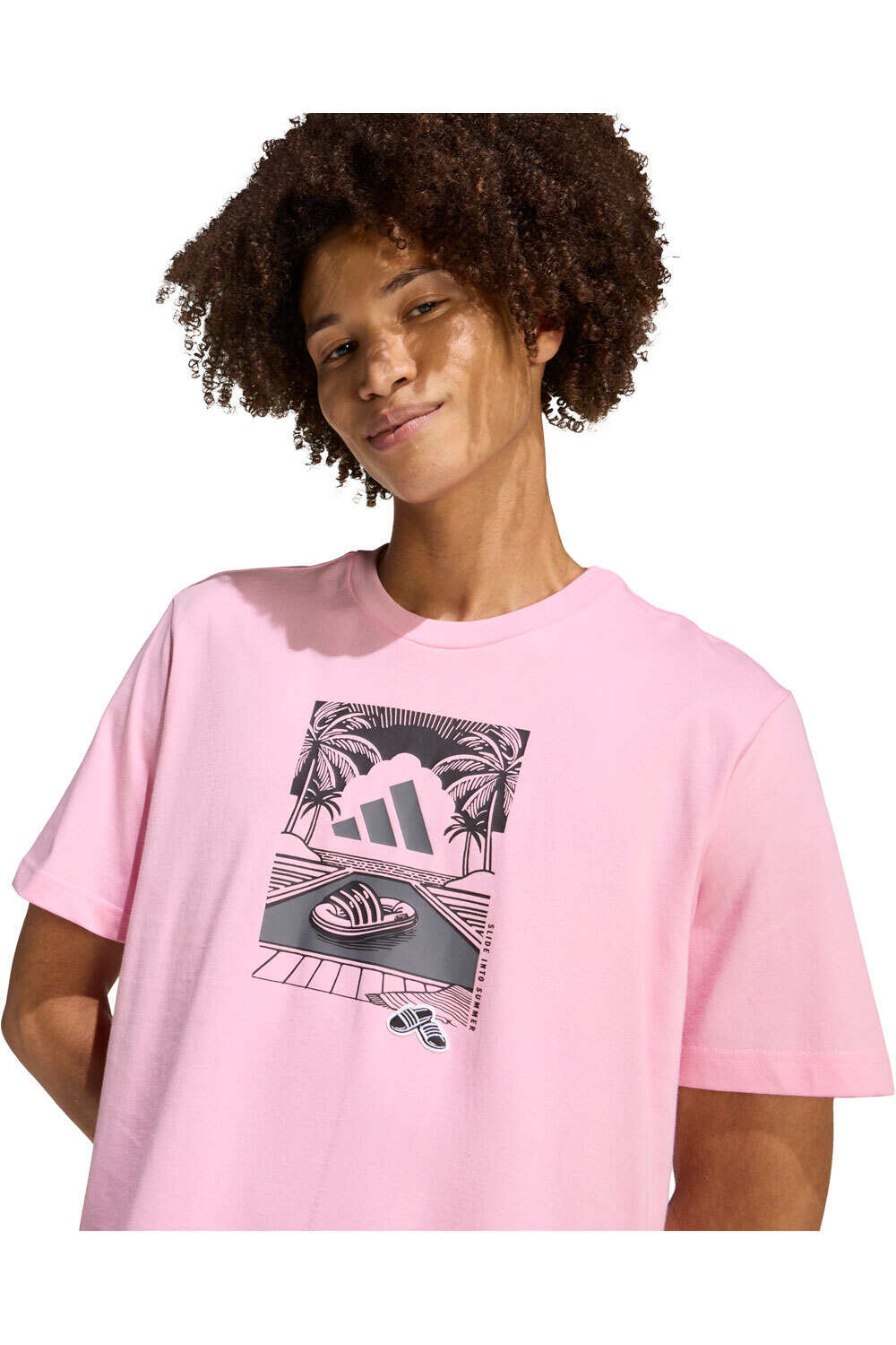 adidas camiseta manga corta hombre SUMMER SLIDE ROSA vista detalle