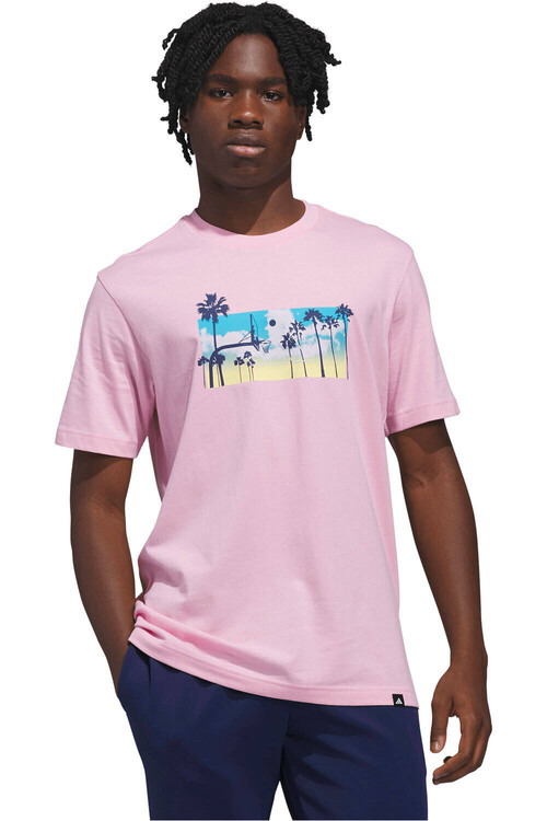 adidas camiseta manga corta hombre SUMMER SUNSET ROSA