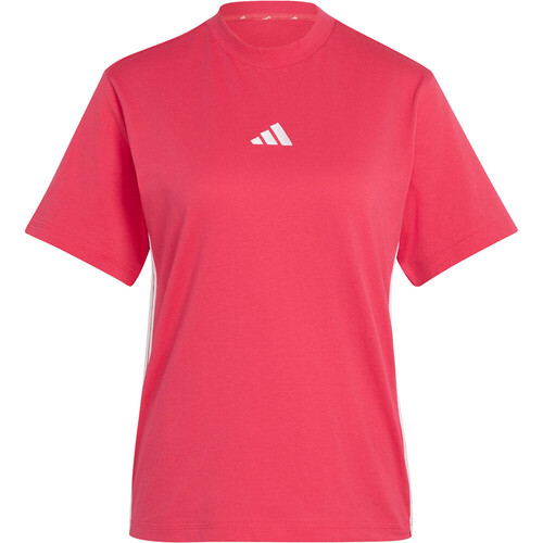 adidas camiseta manga corta mujer ESSENTIALS 3 STRIPES ROSA
