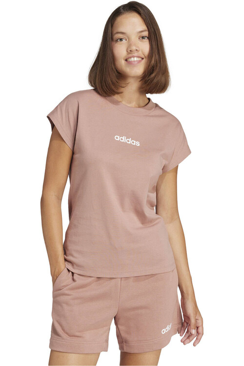 adidas camiseta manga corta mujer ESSENTIALS LINEAR ROSA