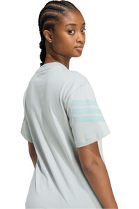 adidas camiseta manga corta mujer FUTURE ICONS 3 STRIPES AZUL 03