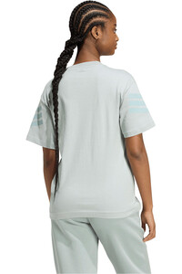 adidas camiseta manga corta mujer FUTURE ICONS 3 STRIPES AZUL vista trasera