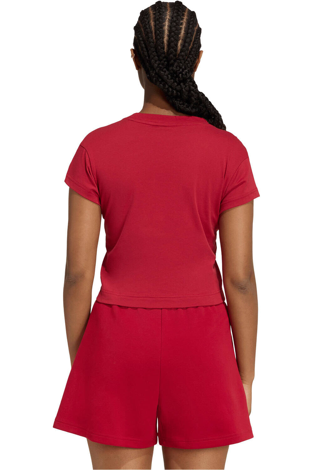 adidas camiseta manga corta mujer FUTURE ICONS SMALL LOGO AZUL vista trasera