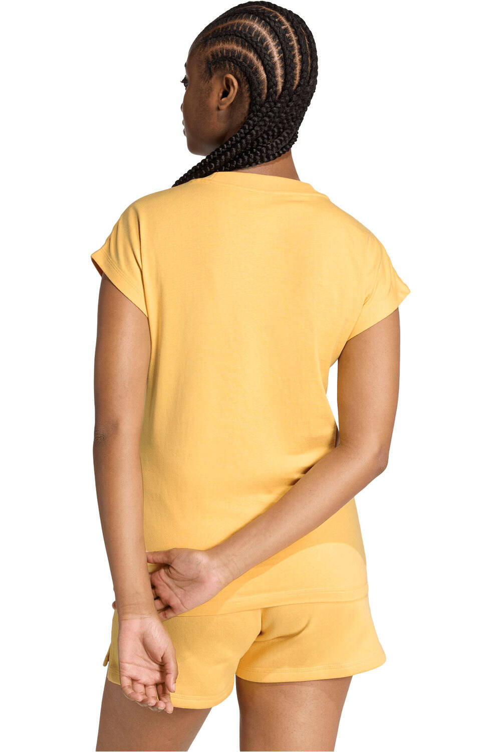 adidas camiseta manga corta mujer TRAIN ESSENTIALS NARANJA vista trasera