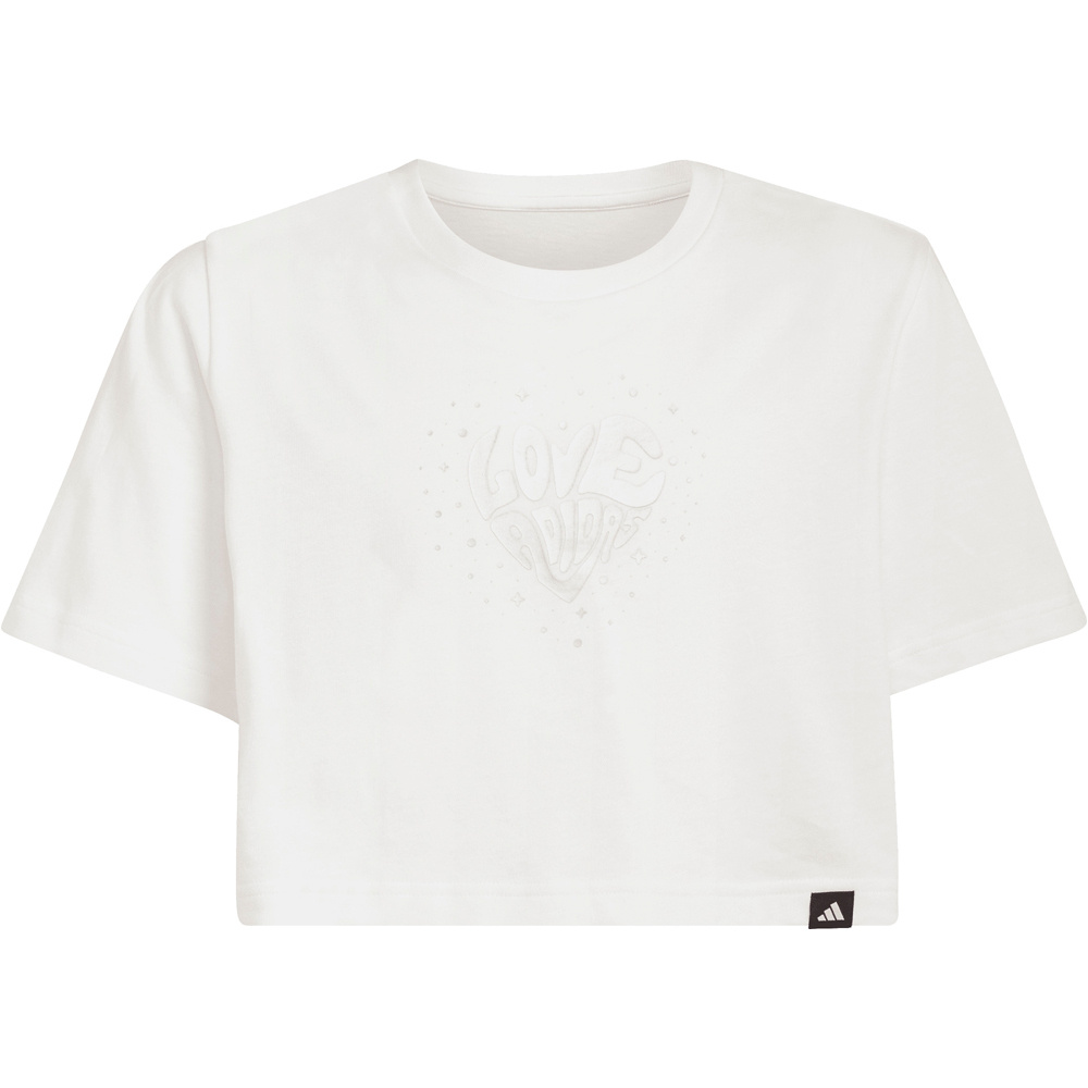 adidas camiseta manga corta niña EVERYDAY GLAMPED GRAPHIC BLANCO 04