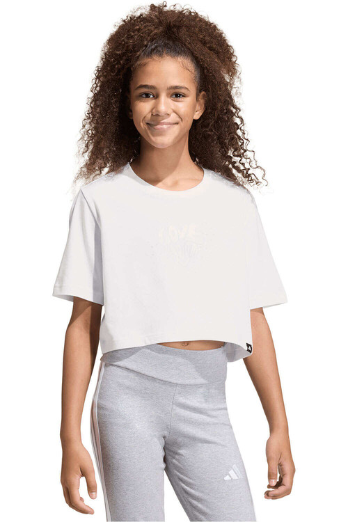adidas camiseta manga corta niña EVERYDAY GLAMPED GRAPHIC BLANCO
