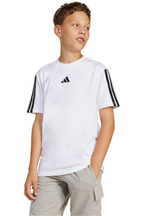 adidas camiseta manga corta niño 3 STRIPES BLANCO