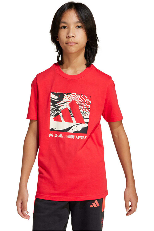 adidas camiseta manga corta niño ESSENTIALS CAMO ROJO