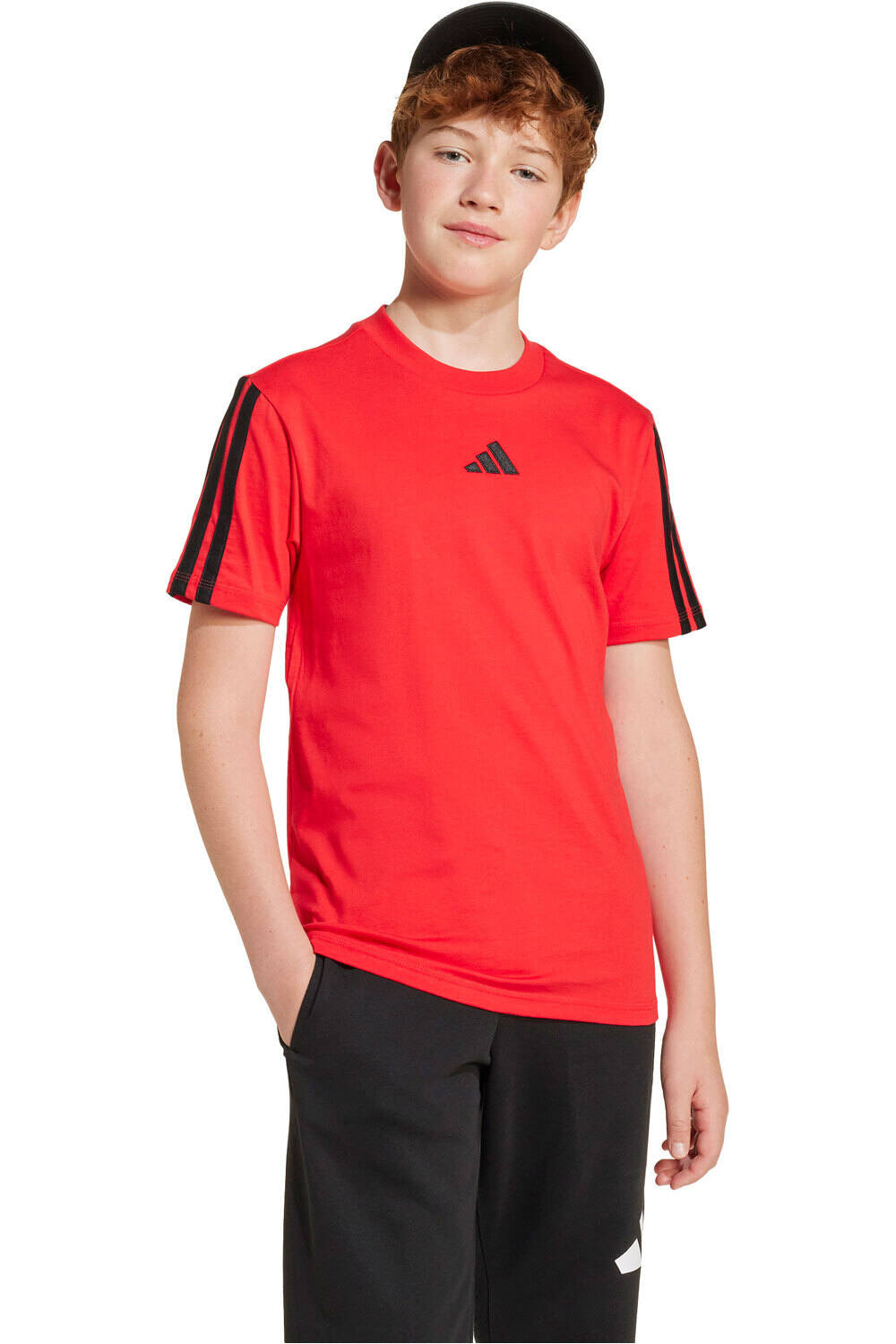 adidas camiseta manga corta niño ESSENTIALS ROSA vista frontal