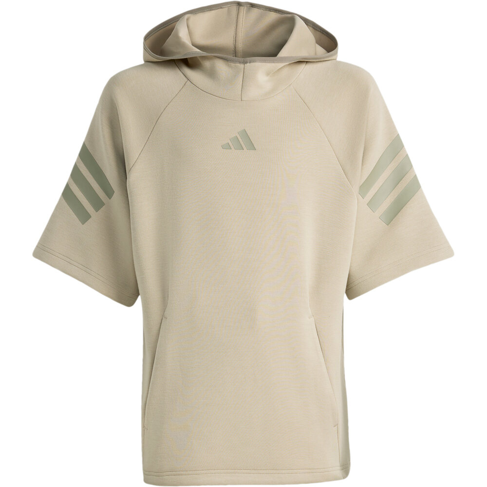 adidas camiseta manga corta niño FUTURE ICONS 3 STRIPES MARRON vista detalle