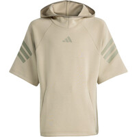 adidas camiseta manga corta niño FUTURE ICONS 3 STRIPES MARRON vista detalle