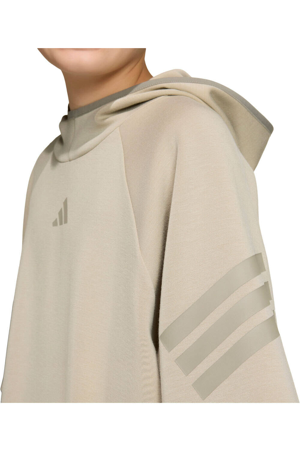 adidas camiseta manga corta niño FUTURE ICONS 3 STRIPES MARRON vista trasera