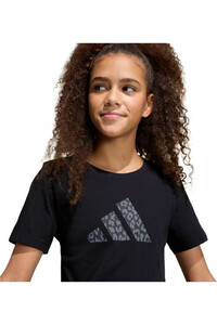 adidas camiseta manga corta niño JUNIOR GIRLS ANIMAL PRINT GRAPHIC NEGRO vista detalle