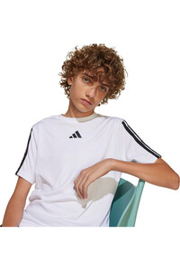 adidas camiseta manga corta niño TRAIN ESSENTIALS 3 STRIPES BLANCO 03