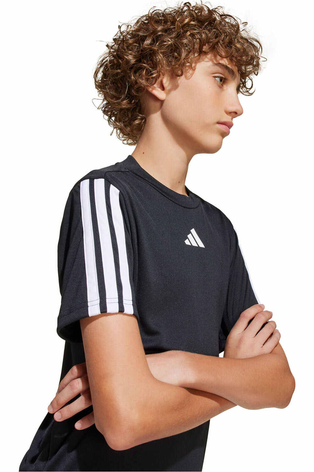 adidas camiseta manga corta niño TRAIN ESSENTIALS 3 STRIPES NEGRO 03