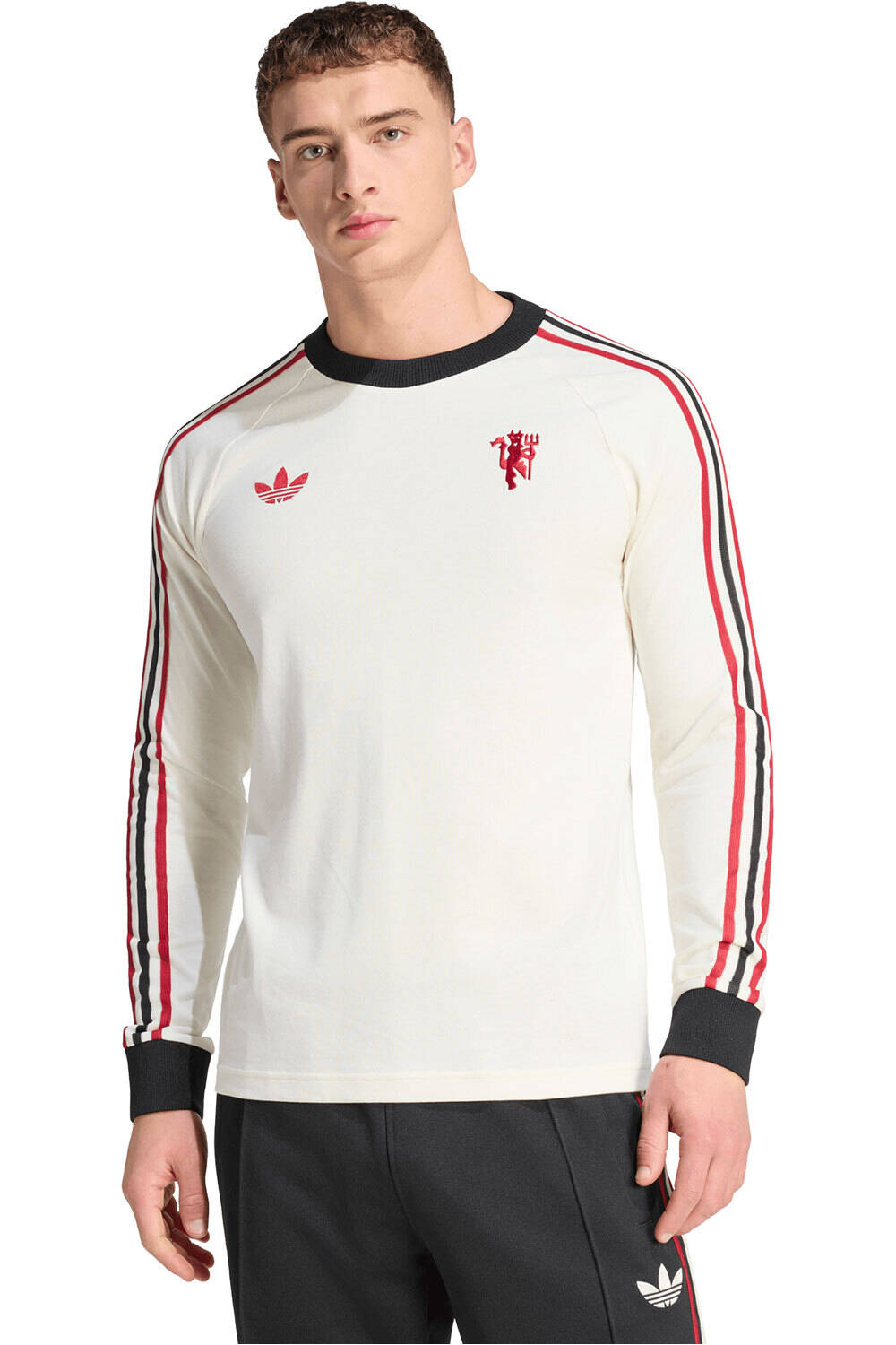 adidas camiseta manga larga hombre ORIGINALS MANCHESTER UNITED BLANCO vista frontal