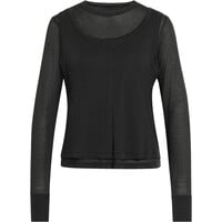 adidas camiseta manga larga mujer SOFT LUX SHEER NEGRO vista detalle