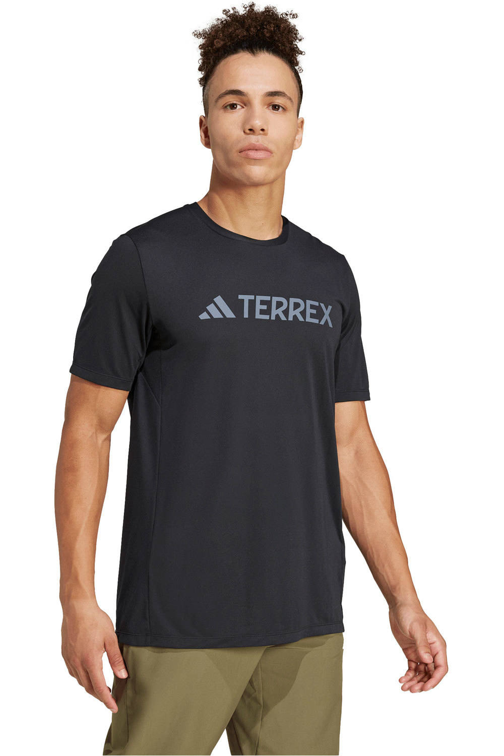 adidas camiseta montaña manga corta hombre TERREX MULTI CLIMACOOL LOGO TECH NEGRO vista detalle
