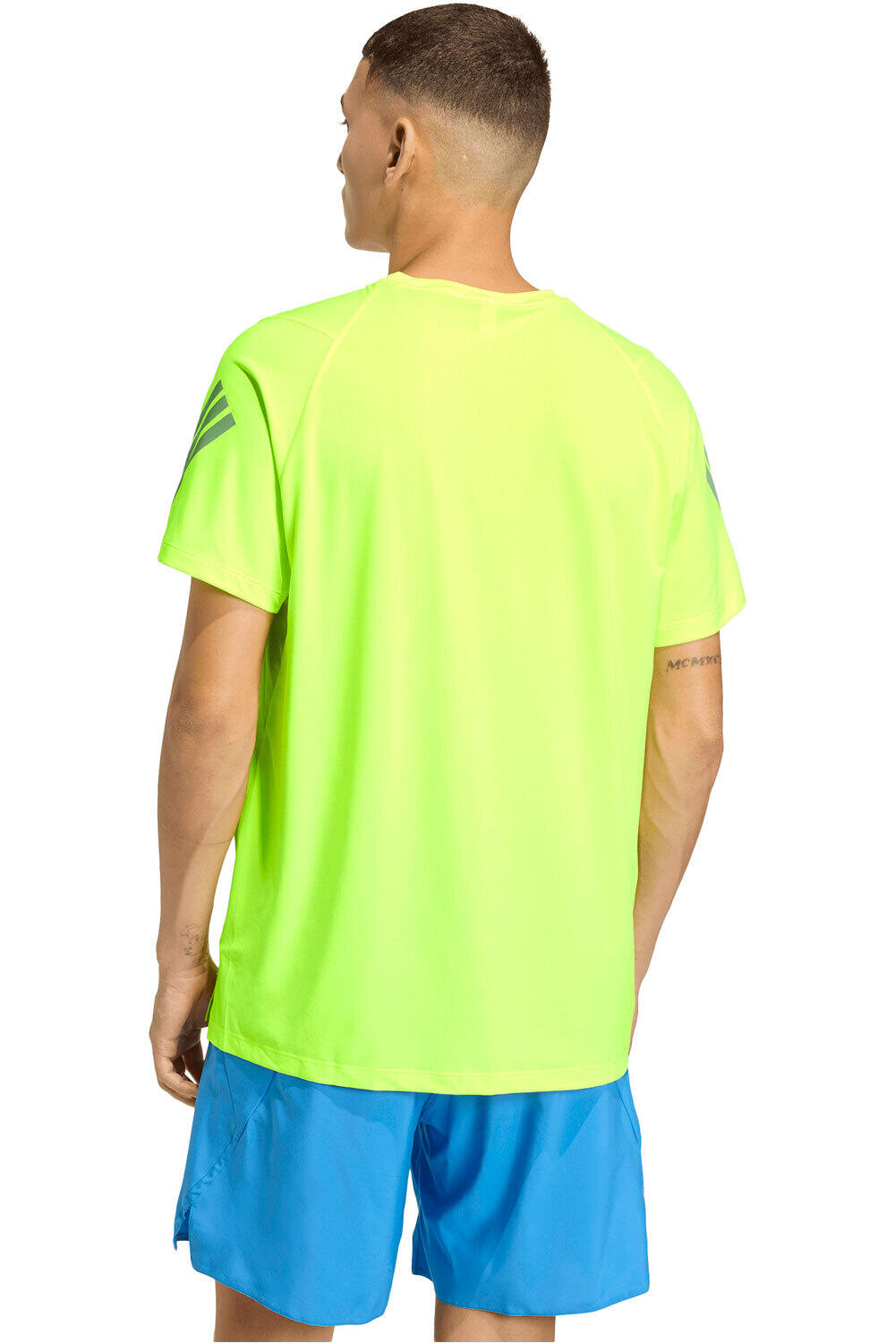 adidas camiseta técnica manga corta hombre ADI365 CLIMACOOL AMARILLO vista trasera