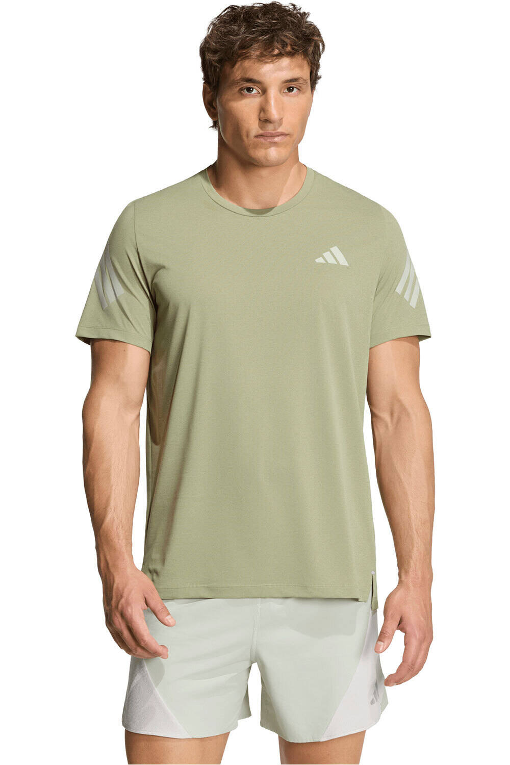 adidas camiseta técnica manga corta hombre ADI365 CLIMACOOL VERDE vista frontal