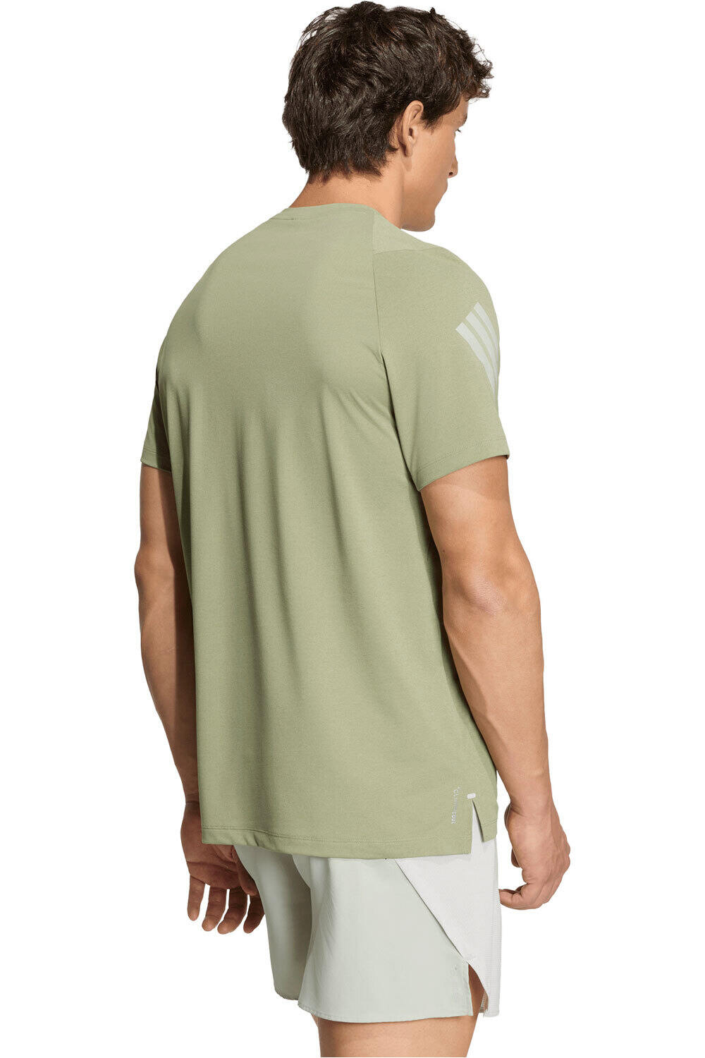 adidas camiseta técnica manga corta hombre ADI365 CLIMACOOL VERDE vista trasera
