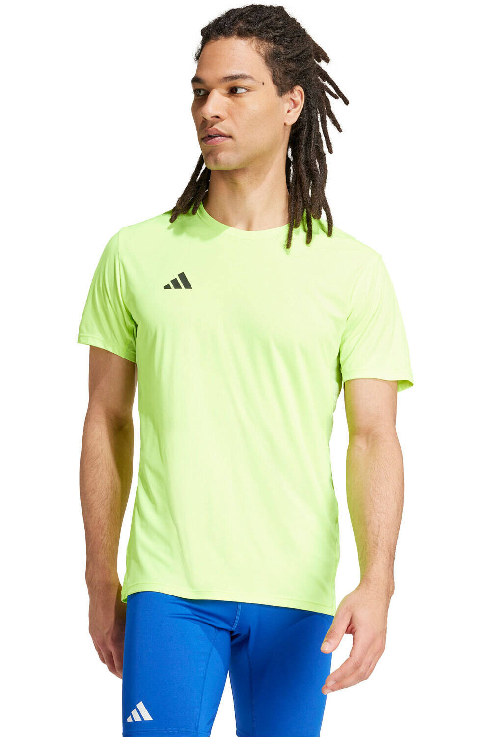 adidas camiseta técnica manga corta hombre ADIZERO ESSENTIALS VERDE vista frontal
