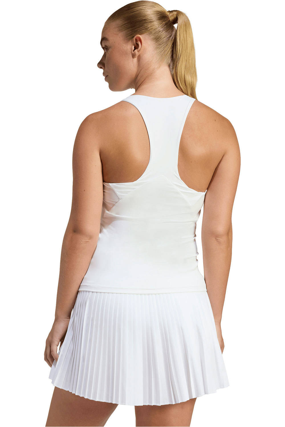 adidas camiseta tenis manga corta mujer CLIMACOOL Y BLANCO vista trasera