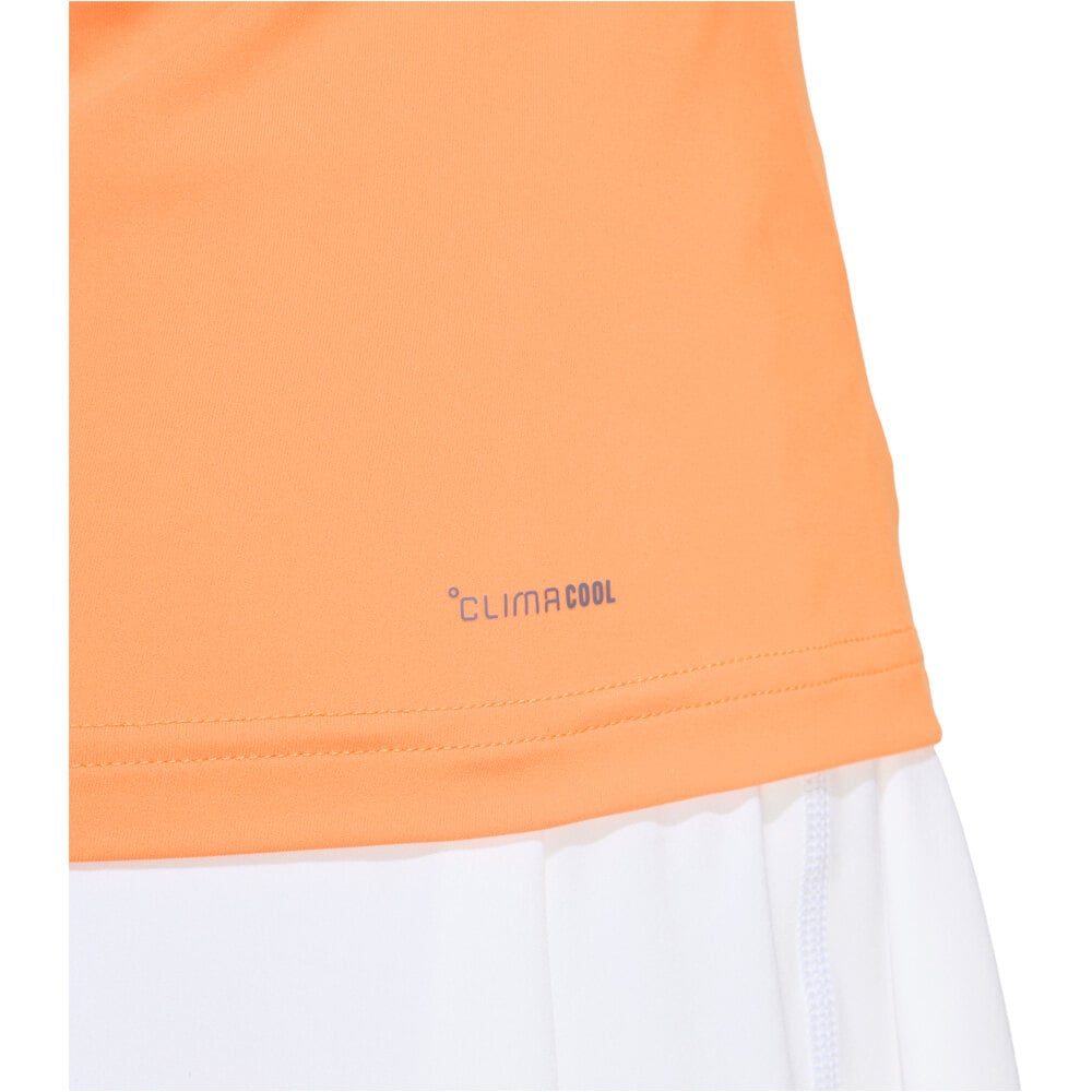 adidas camiseta tenis manga corta mujer CLIMACOOL Y NARANJA vista detalle
