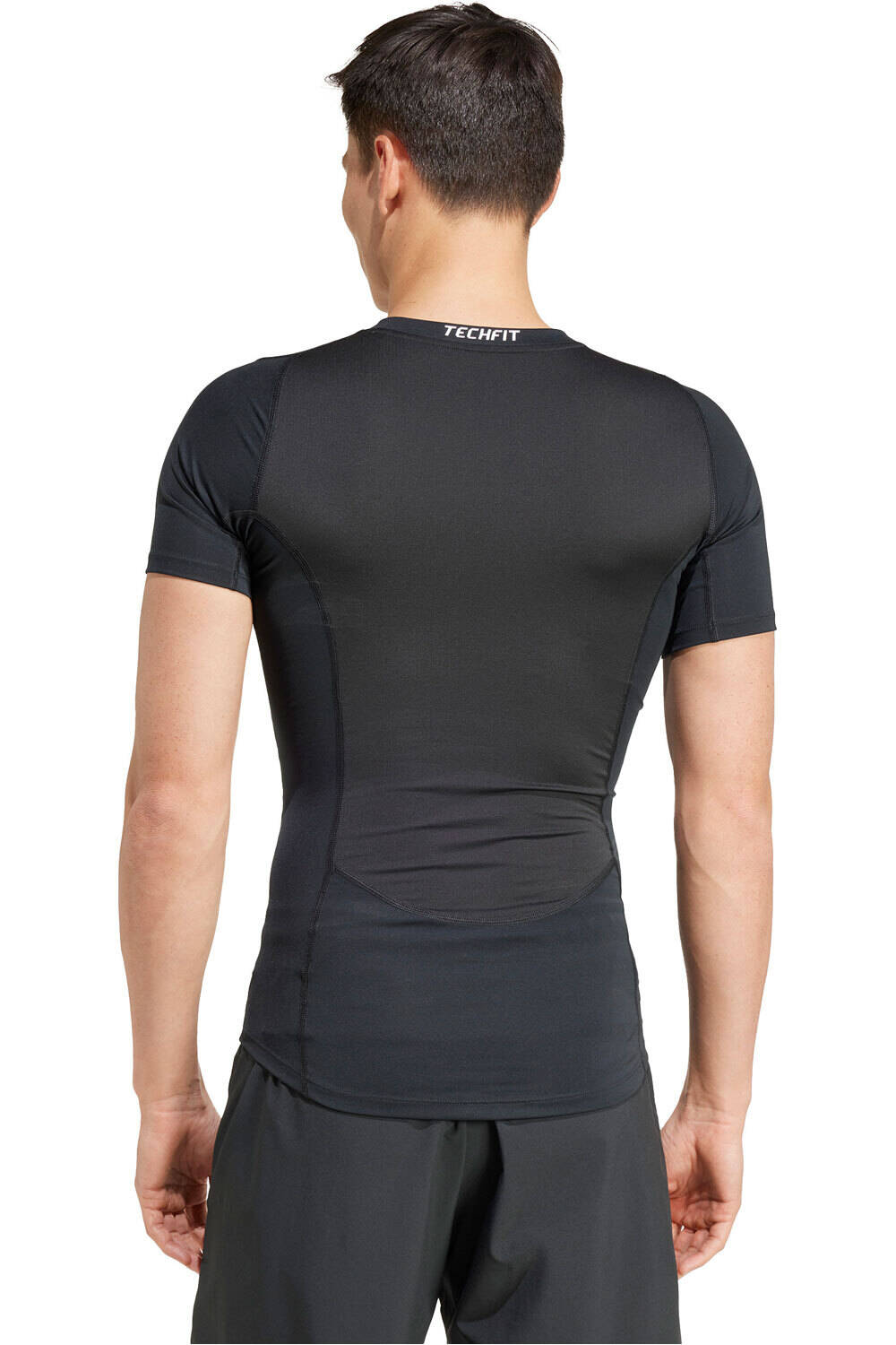 adidas camiseta térmica manga corta hombre TECHFIT COMPRESION TRAINING NEGRO vista trasera