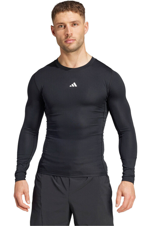 adidas camiseta térmica manga larga hombre TECHFIT NEGRO