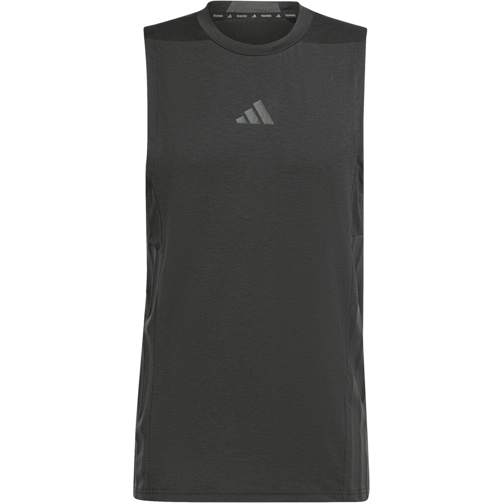 adidas camiseta tirantes fitness hombre DESIGNED FOR TRAINING 3 STRIPES NEGRO 04