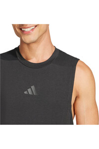 adidas camiseta tirantes fitness hombre DESIGNED FOR TRAINING 3 STRIPES NEGRO vista detalle