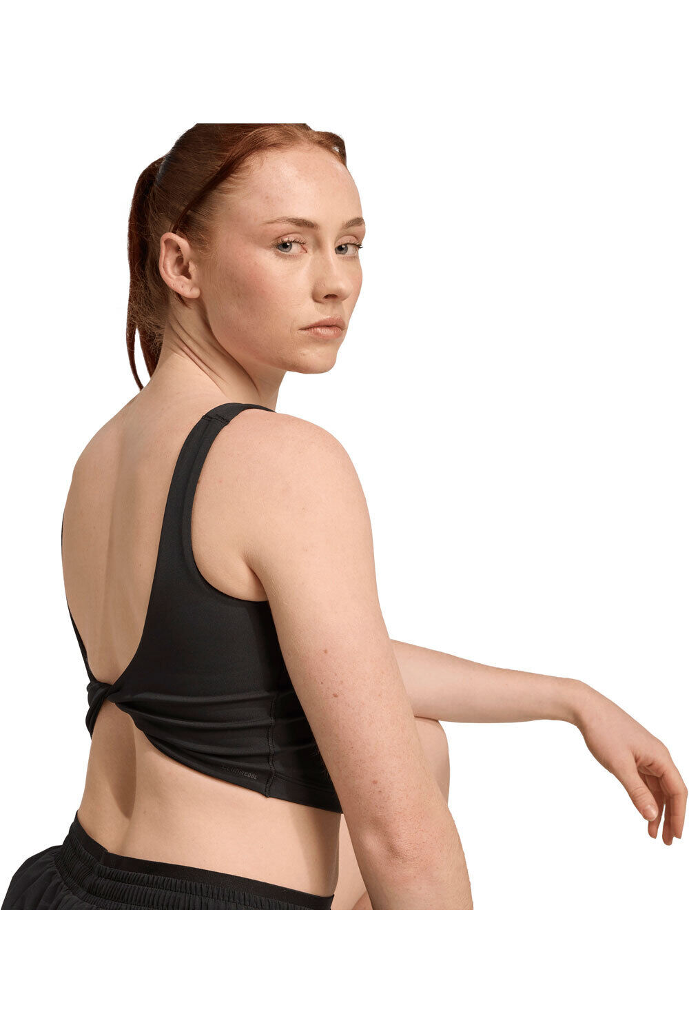 adidas camiseta tirantes fitness mujer OPTIME WORKOUT TWIST LIGHT SUPPORT NEGRO 03