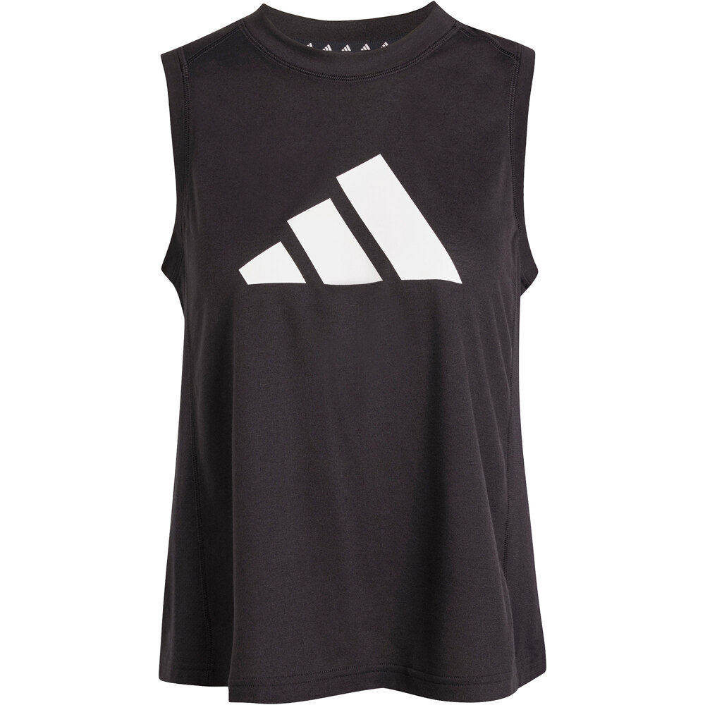 adidas camiseta tirantes fitness mujer TRAIN ESSENTIALS LOGO NEGRO 04