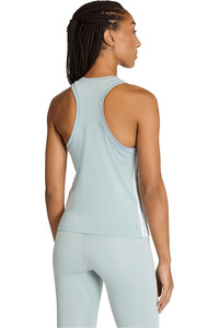 adidas camiseta tirantes fitness mujer WORKOUT ESSENTIALS 3-STRIPES AZUL vista trasera