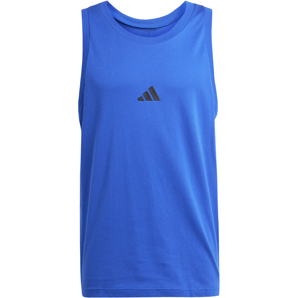 adidas camiseta tirantes hombre ESSENTIALS SMALL LOGO SINGLE AZUL 05