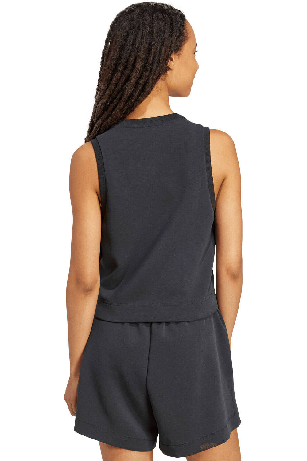 adidas camiseta tirantes mujer SOFT LUX NEGRO vista trasera