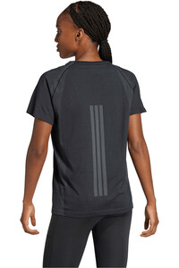 adidas camisetas fitness mujer DE PUNTO SIN COSTURAS NEGRO vista trasera